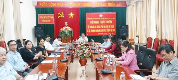 Quang cảnh Hội nghị tại điểm cầu Ủy ban MTTQ Việt Nam tỉnh