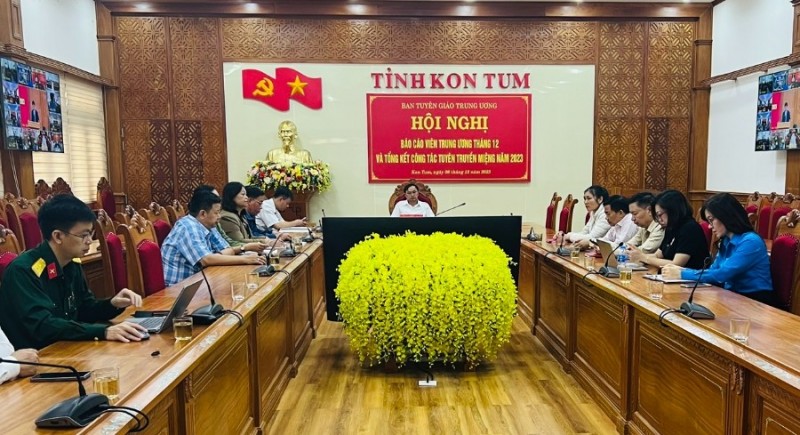 Quang cảnh Hội nghị điểm cầu tại tỉnh Kon Tum