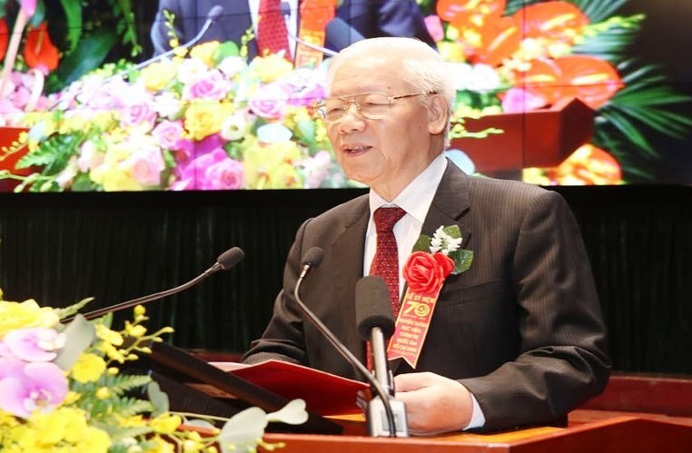 Tổng Bí thư, Chủ tịch nước Nguyễn Phú Trọng phát biểu tại Lễ kỷ niệm.