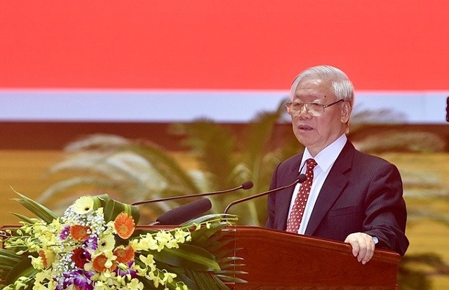Tổng Bí thư, Chủ tịch nước Nguyễn Phú Trọng phát biểu tại Hội nghị.