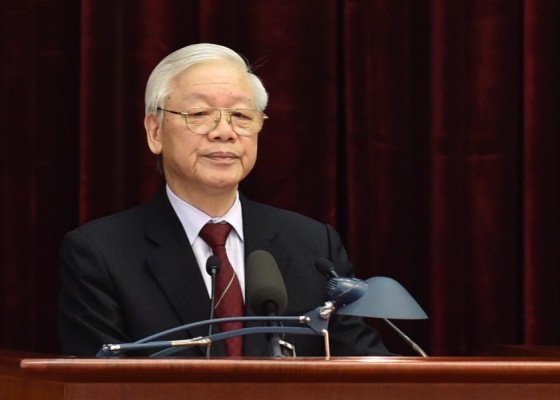 Tổng Bí thư, Chủ tịch nước Nguyễn Phú Trọng phát biểu bế mạc Hội nghị. (Ảnh: HH)