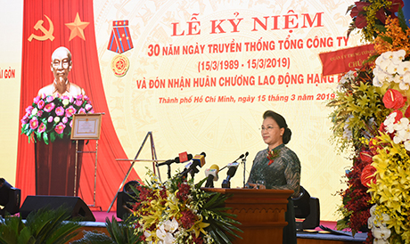 Đồng chí Nguyễn Thị Kim Ngân phát biểu tại Lễ kỷ niệm