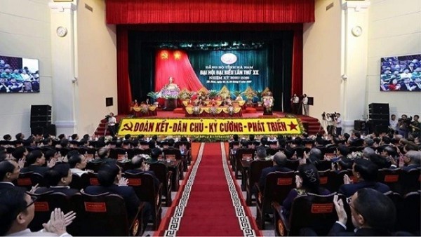 Đại hội đại biểu Đảng bộ tỉnh Hà Nam lần thứ XX, nhiệm kỳ 2020-2025 - đại hội đảng bộ trực thuộc Trung ương đầu tiên của cả nước.