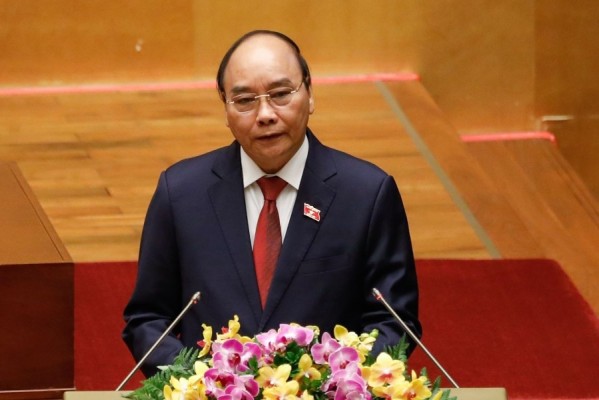Chủ tịch nước Nguyễn Xuân Phúc phát biểu sau khi tuyên thệ nhậm chức.  - Ảnh: VGP/Nhật Bắc