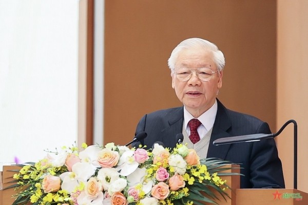 Tổng Bí thư Nguyễn Phú Trọng phát biểu chỉ đạo tại hội nghị. Ảnh: NHẬT BẮC