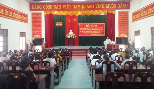 Quang cảnh Hội nghị quán triệt chuyên đề thực hiện Chỉ thị 05 năm 2018 huyện Đăk Hà