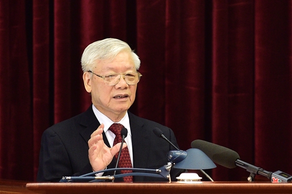 Tổng Bí thư, Chủ tịch nước Nguyễn Phú Trọng phát biểu tại Hội nghị. Ảnh: Chinhphu.vn