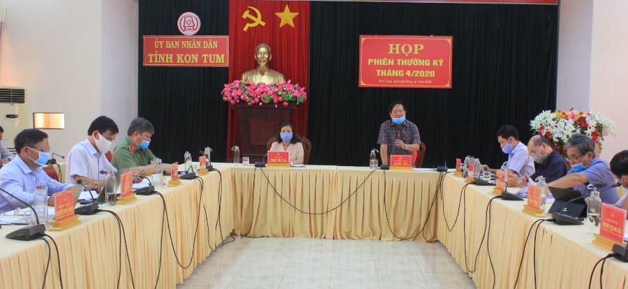 Đồng chí Phó Chủ tịch Thường trực UBND tỉnh Lê Ngọc Tuấn phát biểu kết luận phiên họp. Ảnh: QĐ