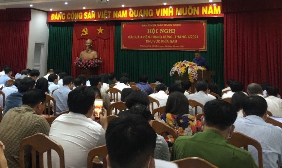 Quang cảnh Hội nghị BCV Trung ương tháng 4-2021, khu vực phía Nam (tại thành phố Hồ Chí Minh)