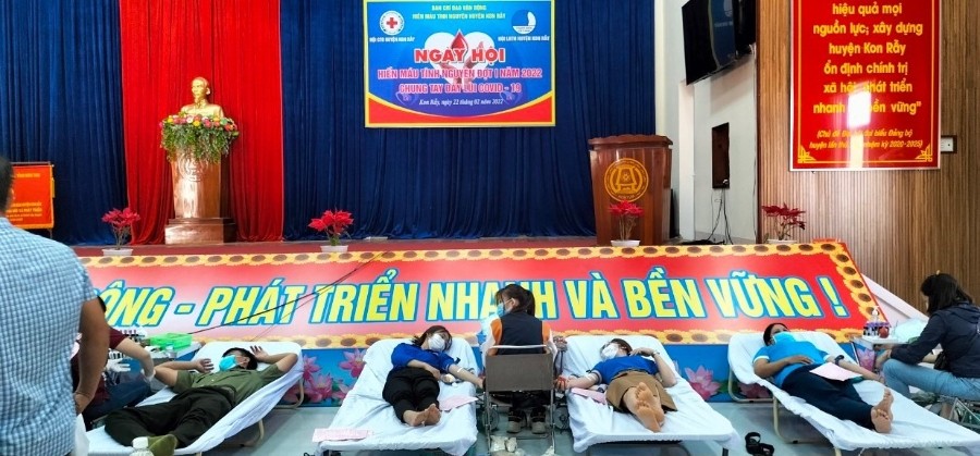 Toàn cảnh Ngày hội Hiến máu tình nguyện huyện Kon Rẫy
